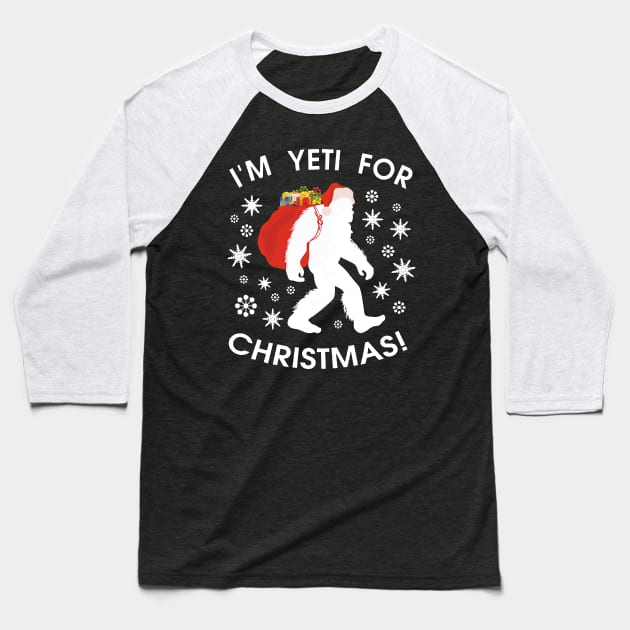 Bigfoot Christmas Baseball T-Shirt by Schoenberger Willard